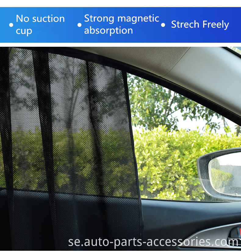 Summer UV Laserskydd Sidofönster Anti-Mygg 5D Mesh Magnetic Foldble Car Sunshade Car Curtain